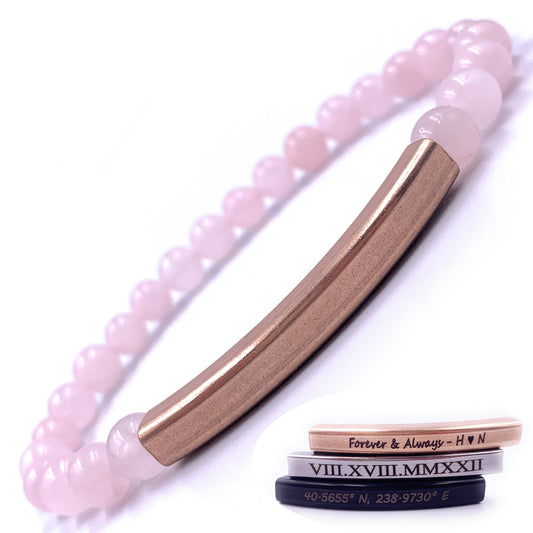 Rose Quartz Beaded Bracelet