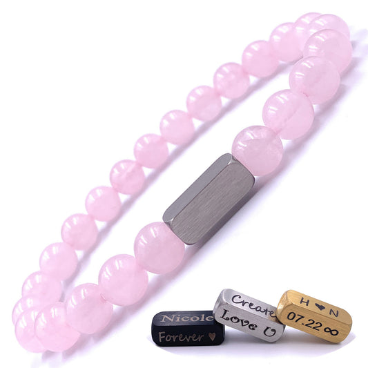 Rose Quartz 8mm Beaded Bracelet