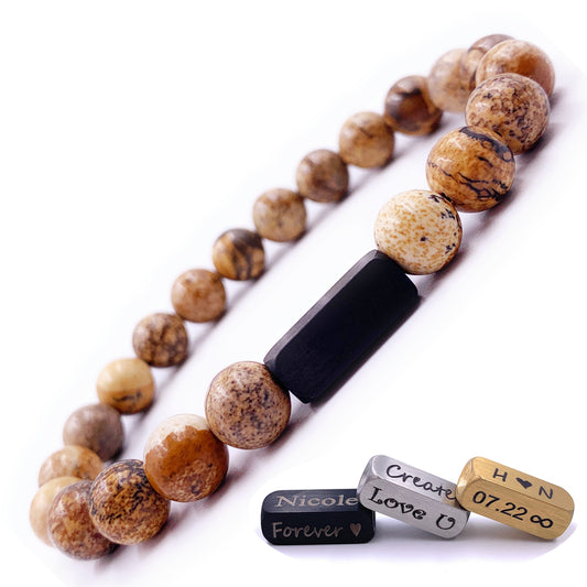 Picture Jasper 8mm Beaded Bracelet