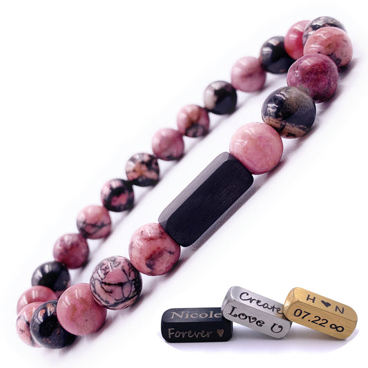 Rhodonite 8mm Beaded Bracelet