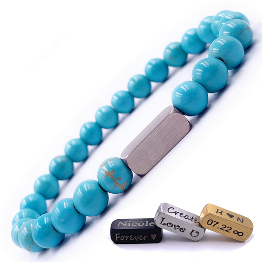 Blue Howlite 8mm Beaded Bracelet