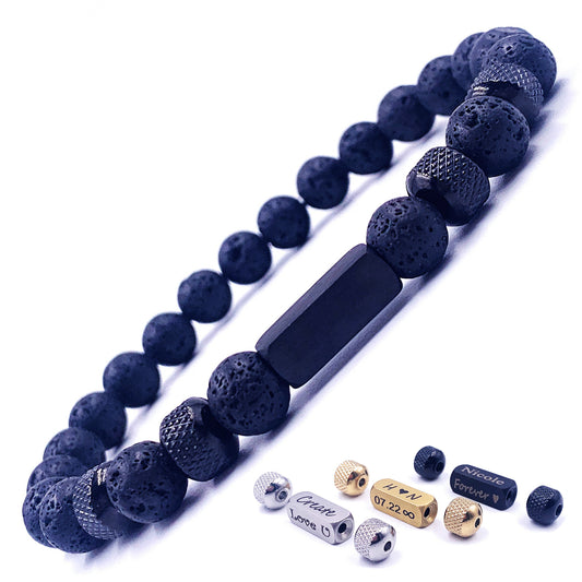 Black Lava 8mm Beaded Bracelet