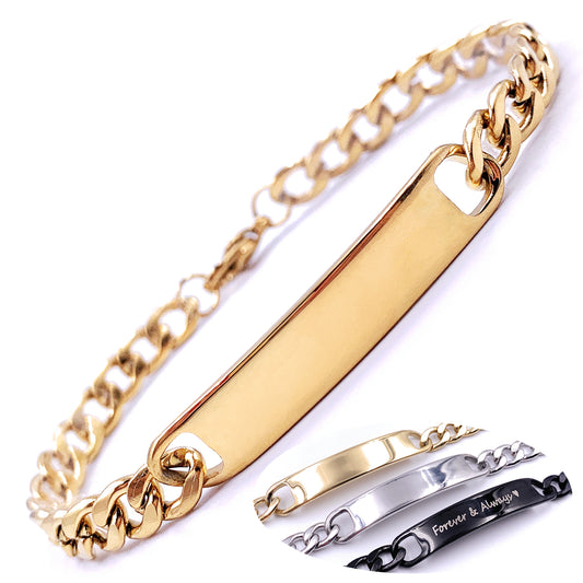 Personalized Stainless Steel Chain Bracelet