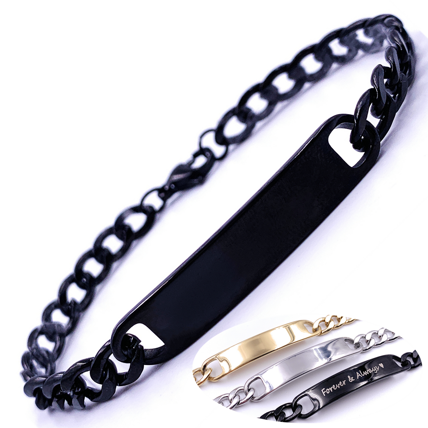 Personalized Stainless Steel Chain Bracelet