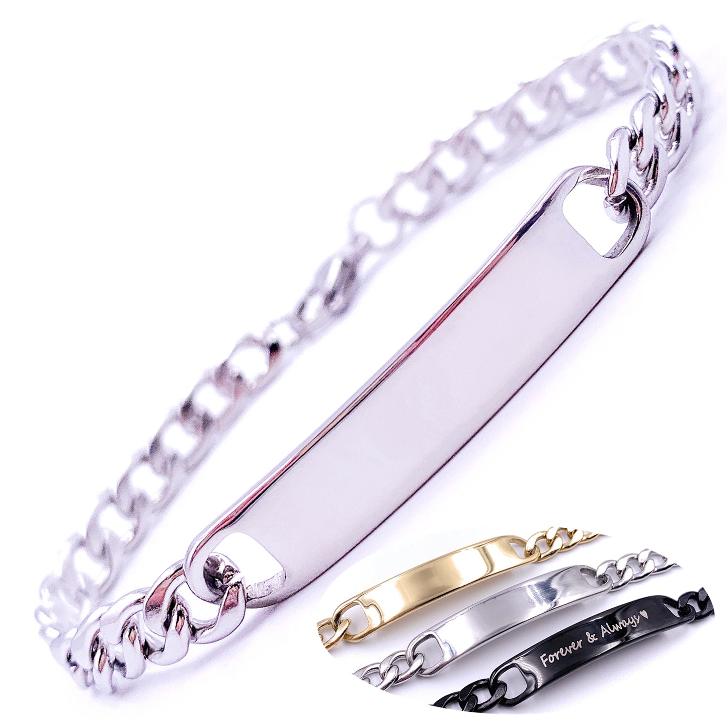 Personalized Stainless Steel Chain Bracelet