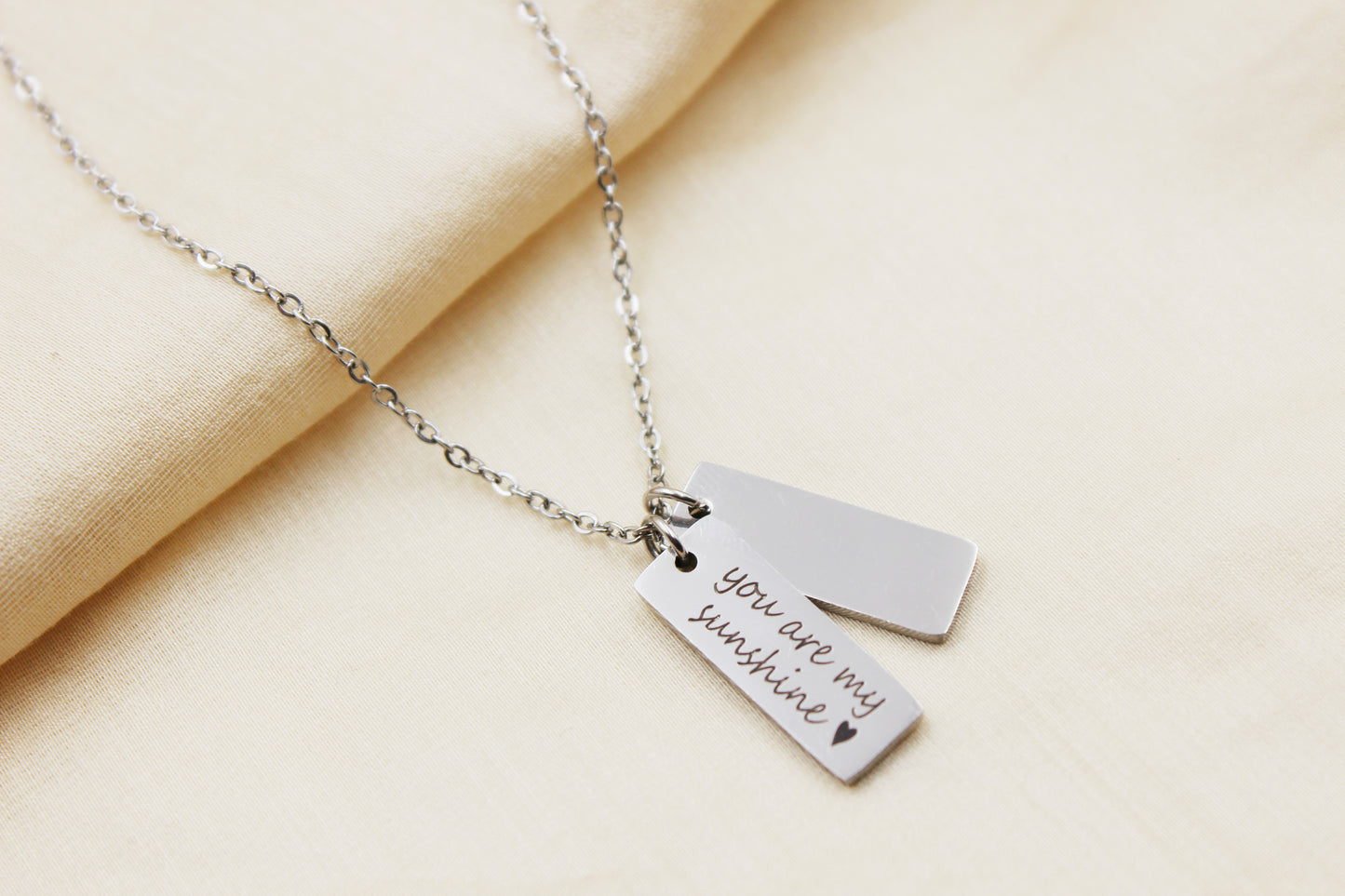 Personalized Stainless Steel Bar Necklace