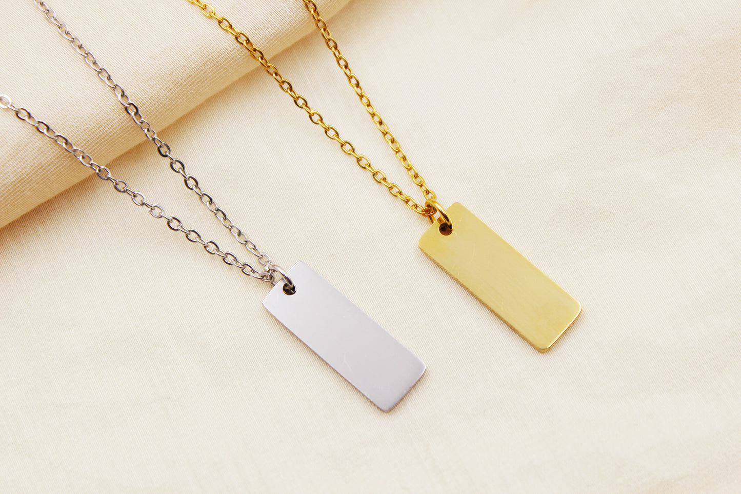 Personalized Stainless Steel Bar Necklace