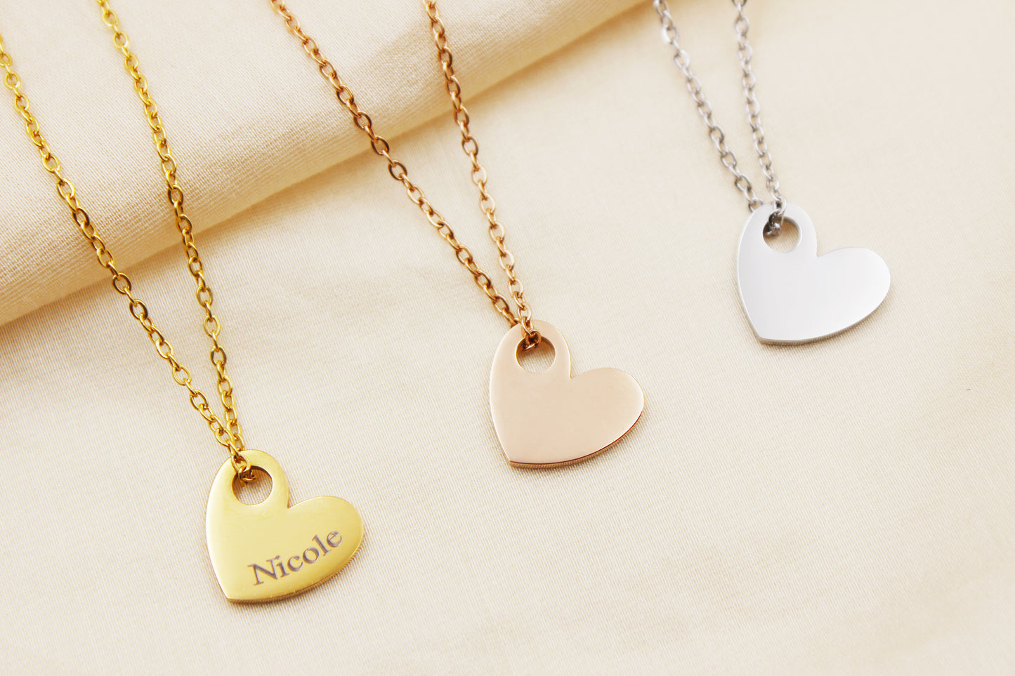 Personalized Stainless Steel Heart Necklace