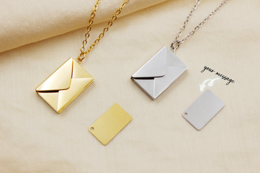 Personalized Stainless Steel Envelope Letter Necklace