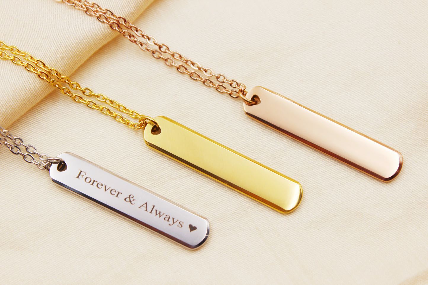 Personalized Stainless Steel Bar Necklace