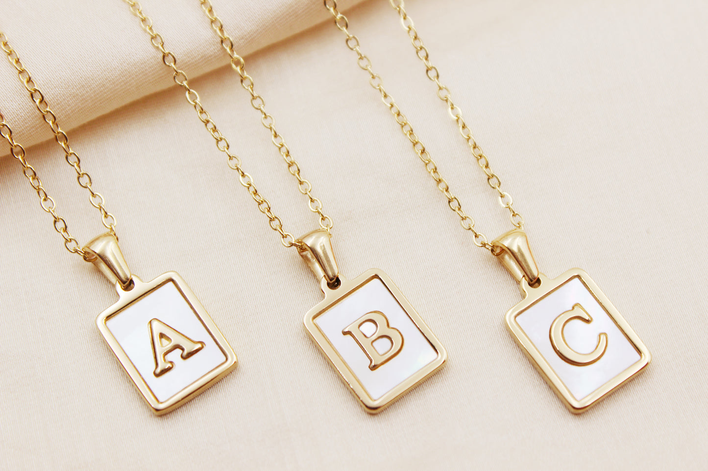 Personalized Stainless Steel Shell Initial Necklace