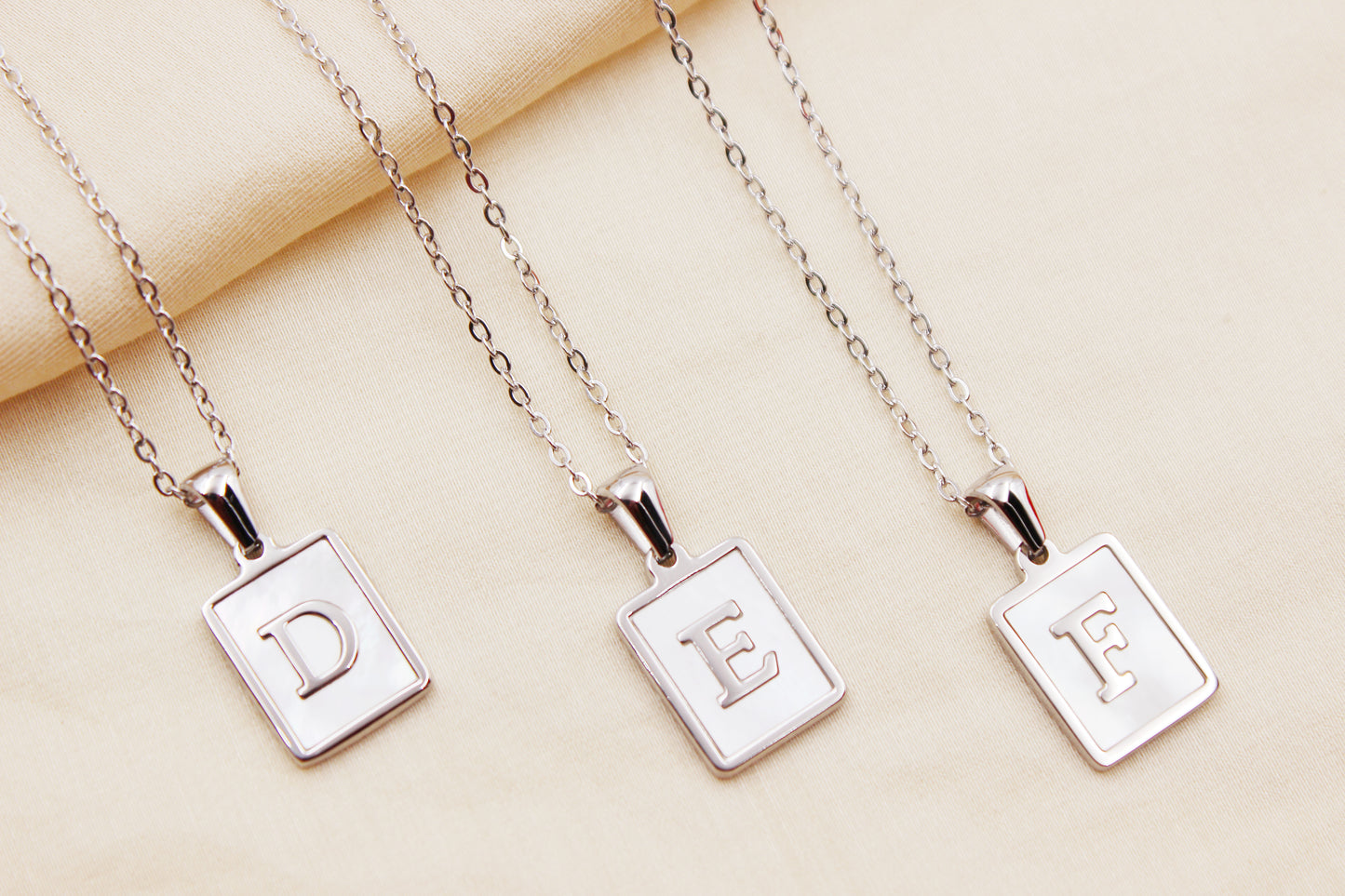 Personalized Stainless Steel Shell Initial Necklace