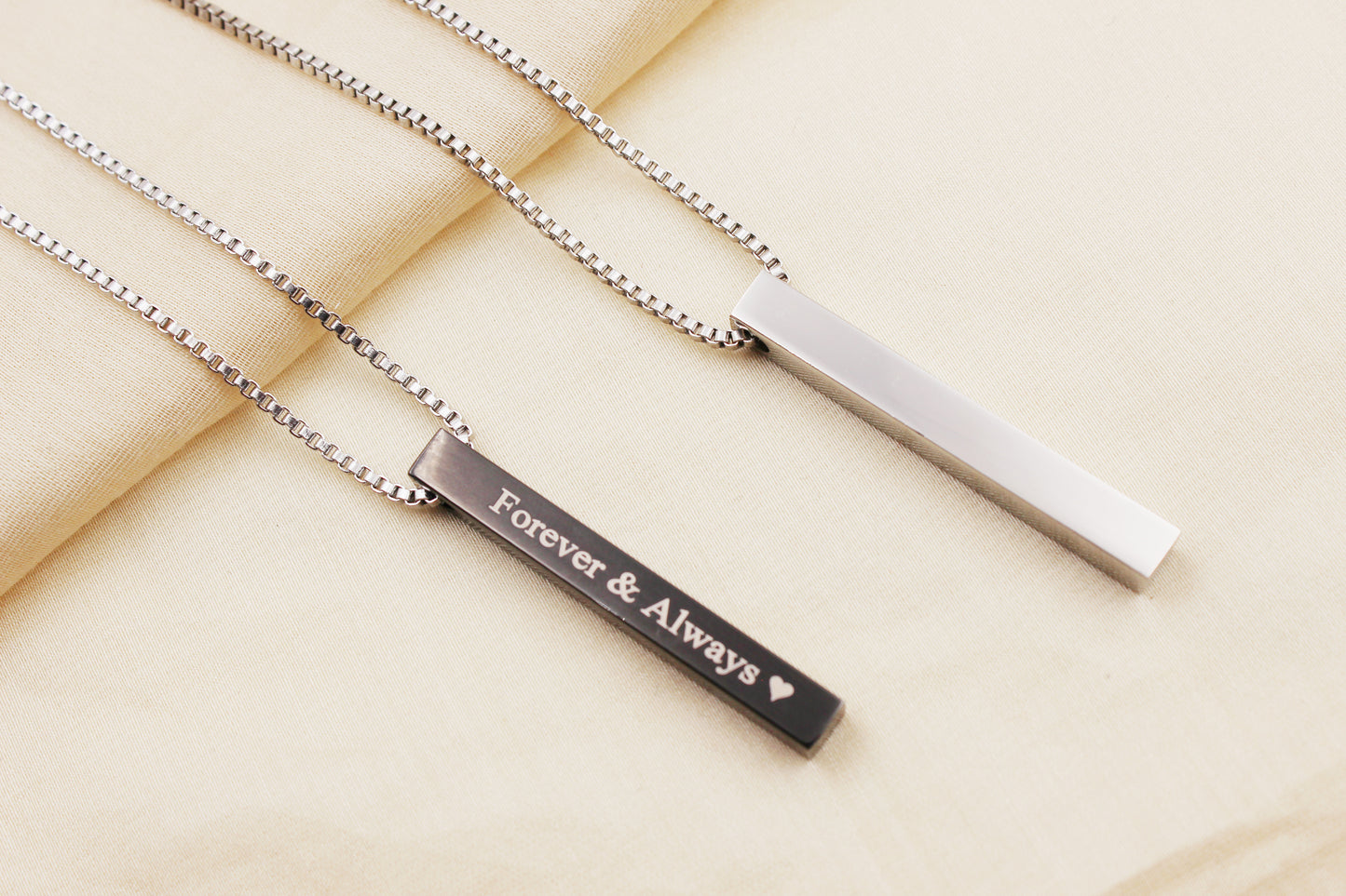 Personalized Stainless Steel Bar Necklace