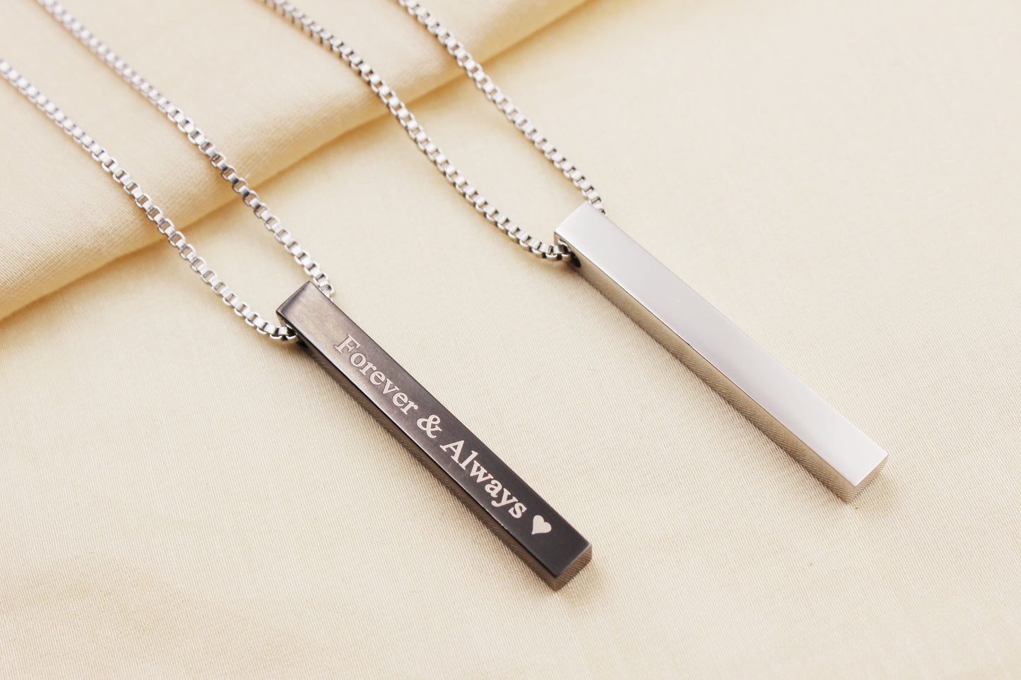 Personalized Stainless Steel Bar Necklace