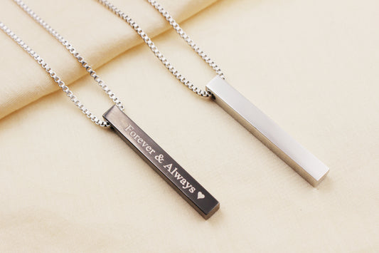 Personalized Stainless Steel Bar Necklace