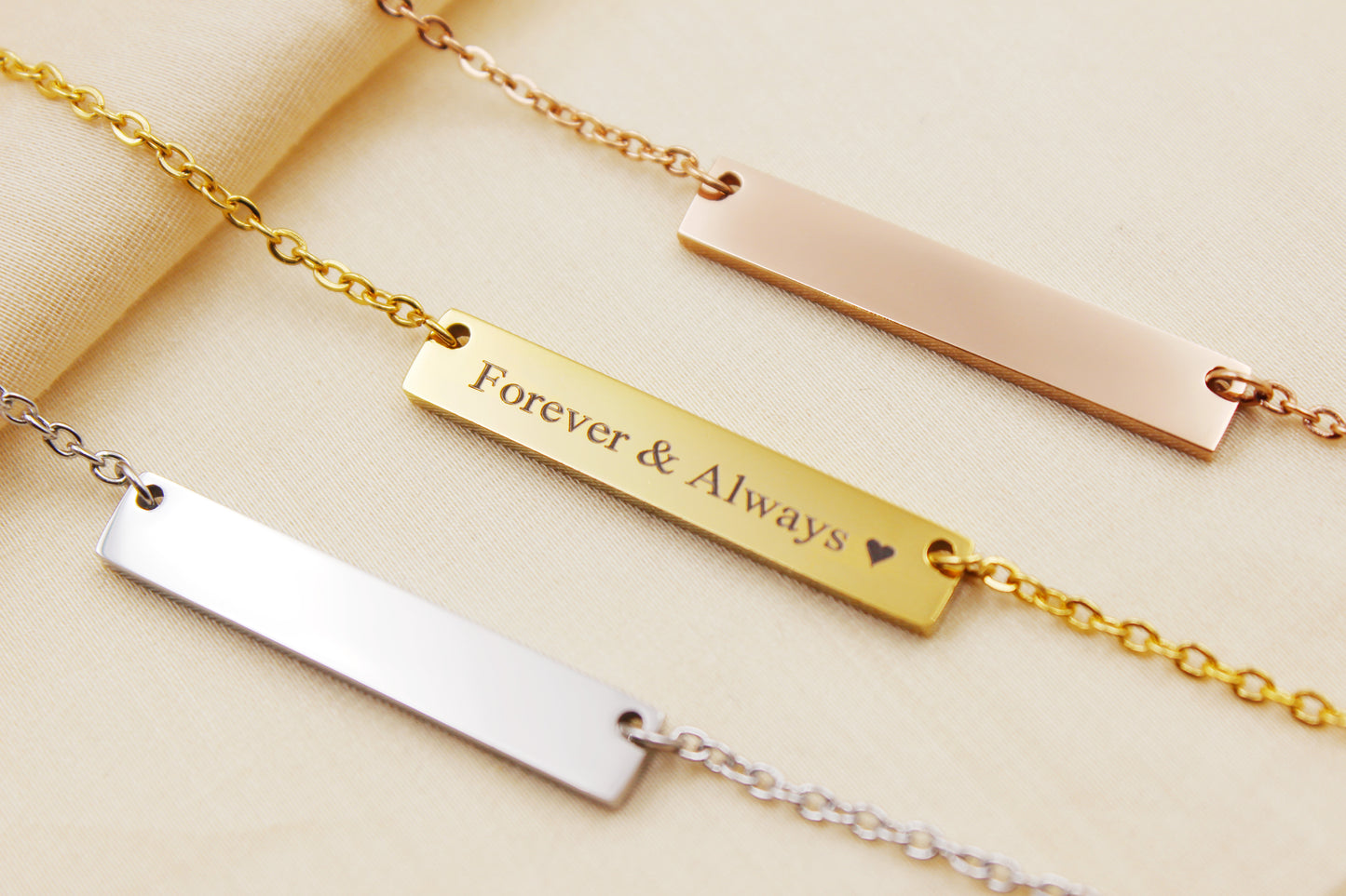 Personalized Stainless Steel Bar Necklace