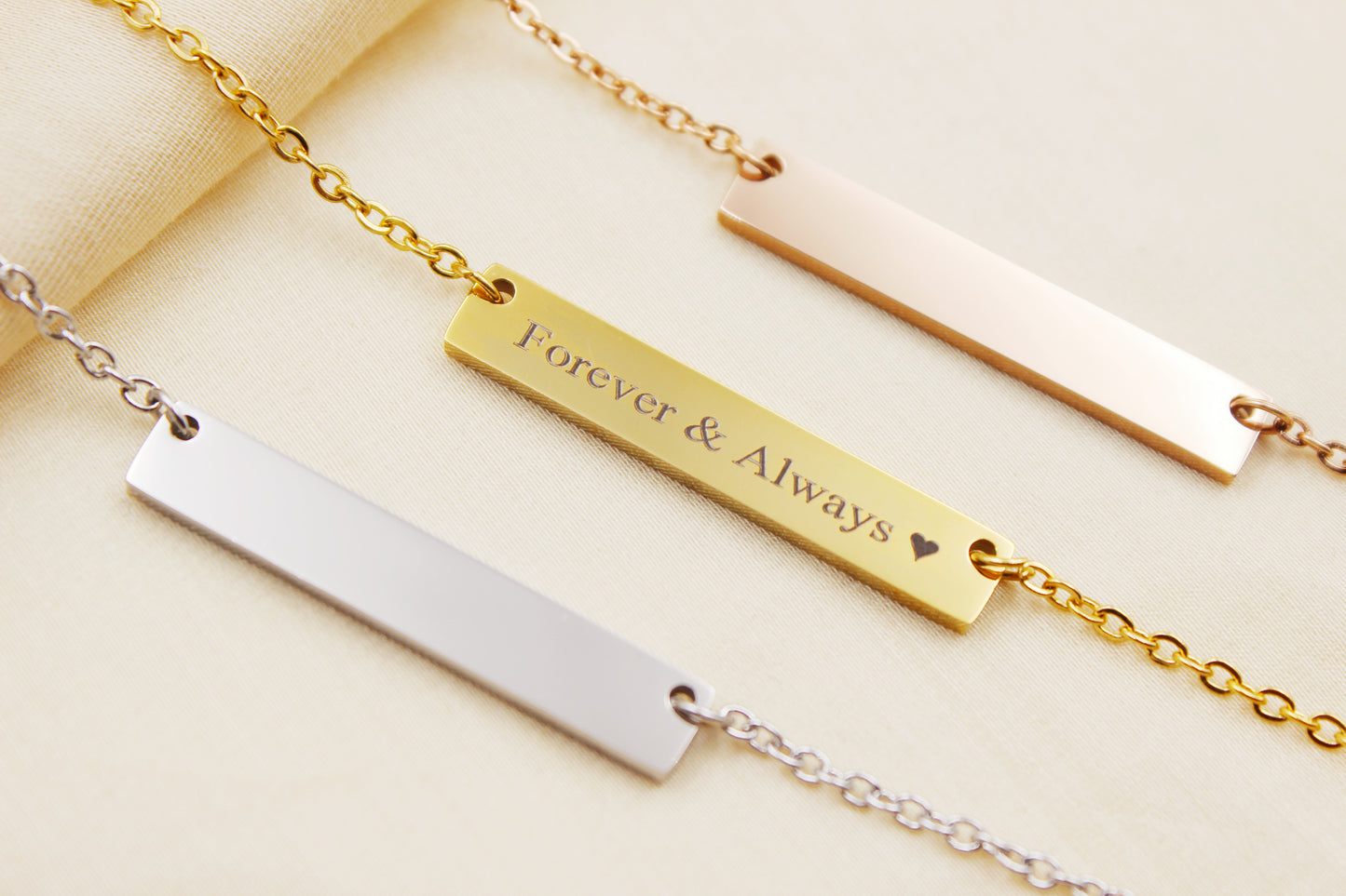 Personalized Stainless Steel Bar Necklace