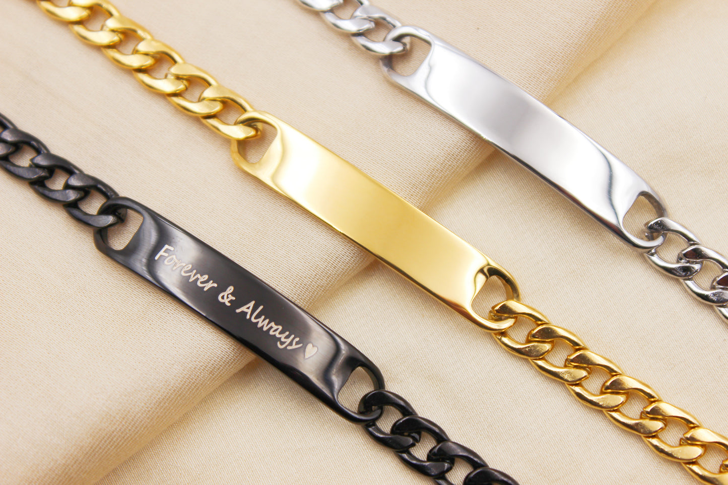 Personalized Stainless Steel Chain Bracelet