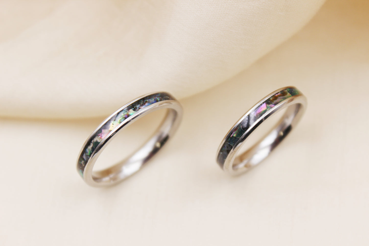 4mm Abalone Shell Stainless Steel Ring