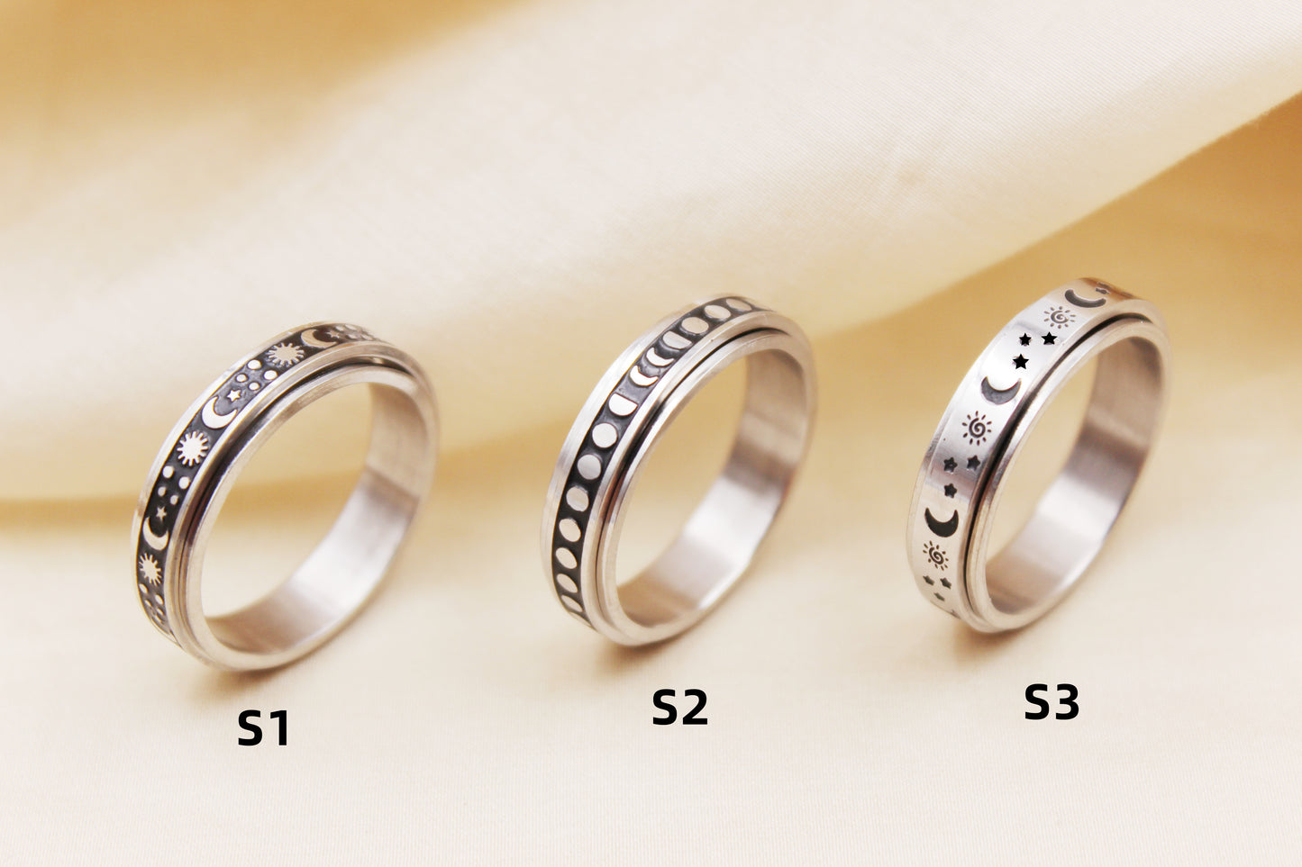 Silver 6mm Stainless Steel Spinner Ring