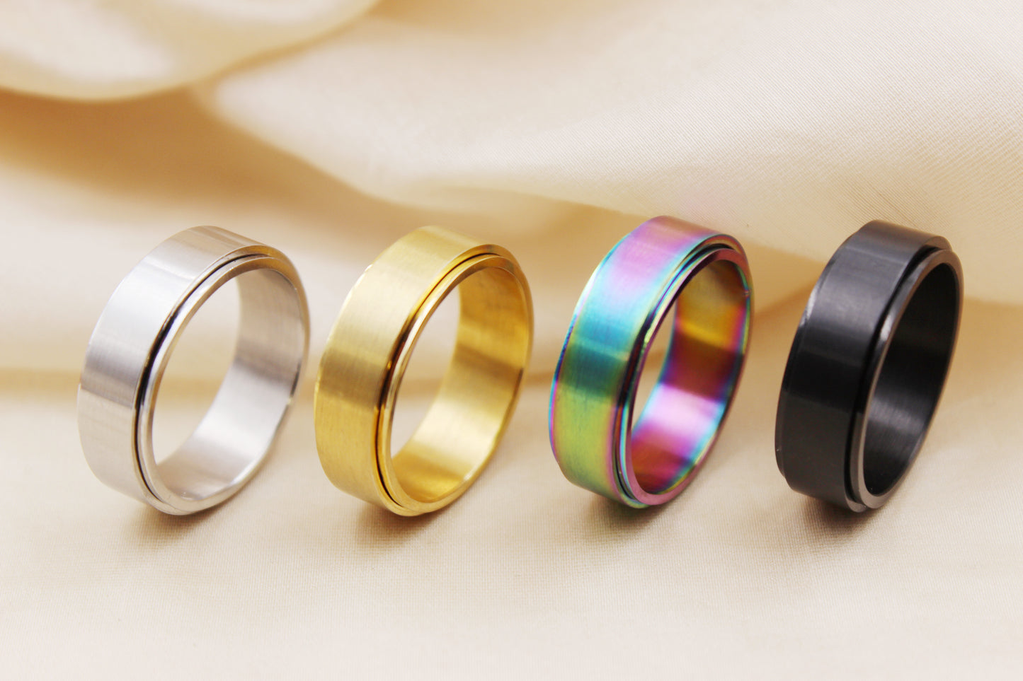 8mm Stainless Steel Spinner Ring