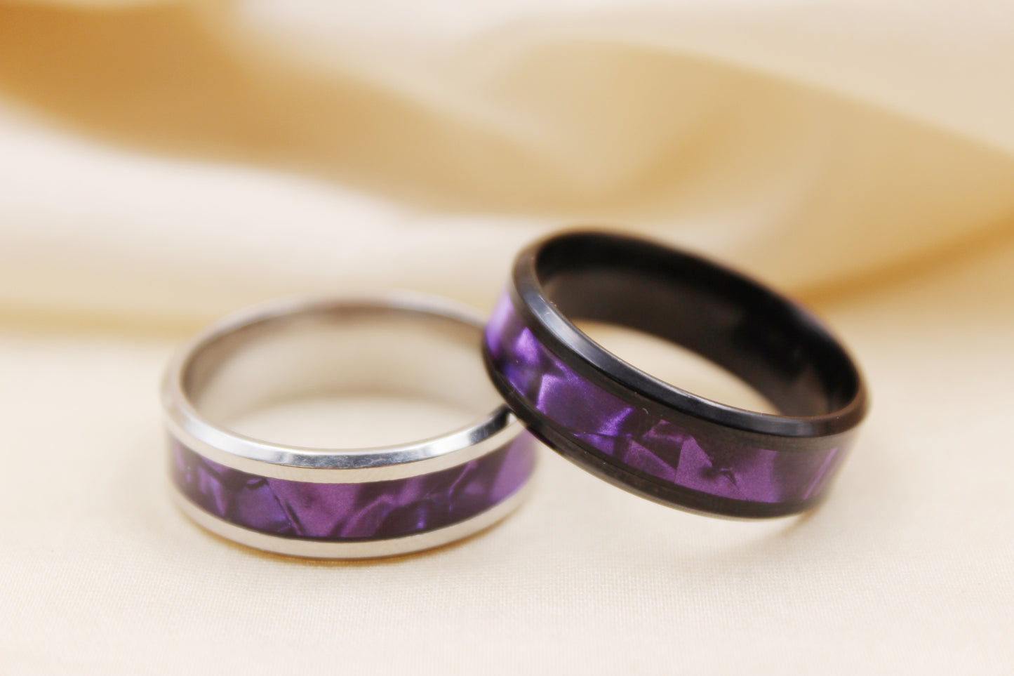 8mm Purple Stainless Steel Ring