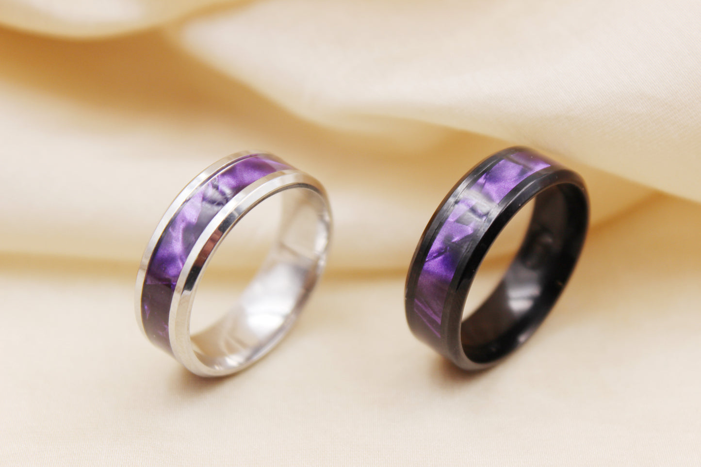 8mm Purple Stainless Steel Ring