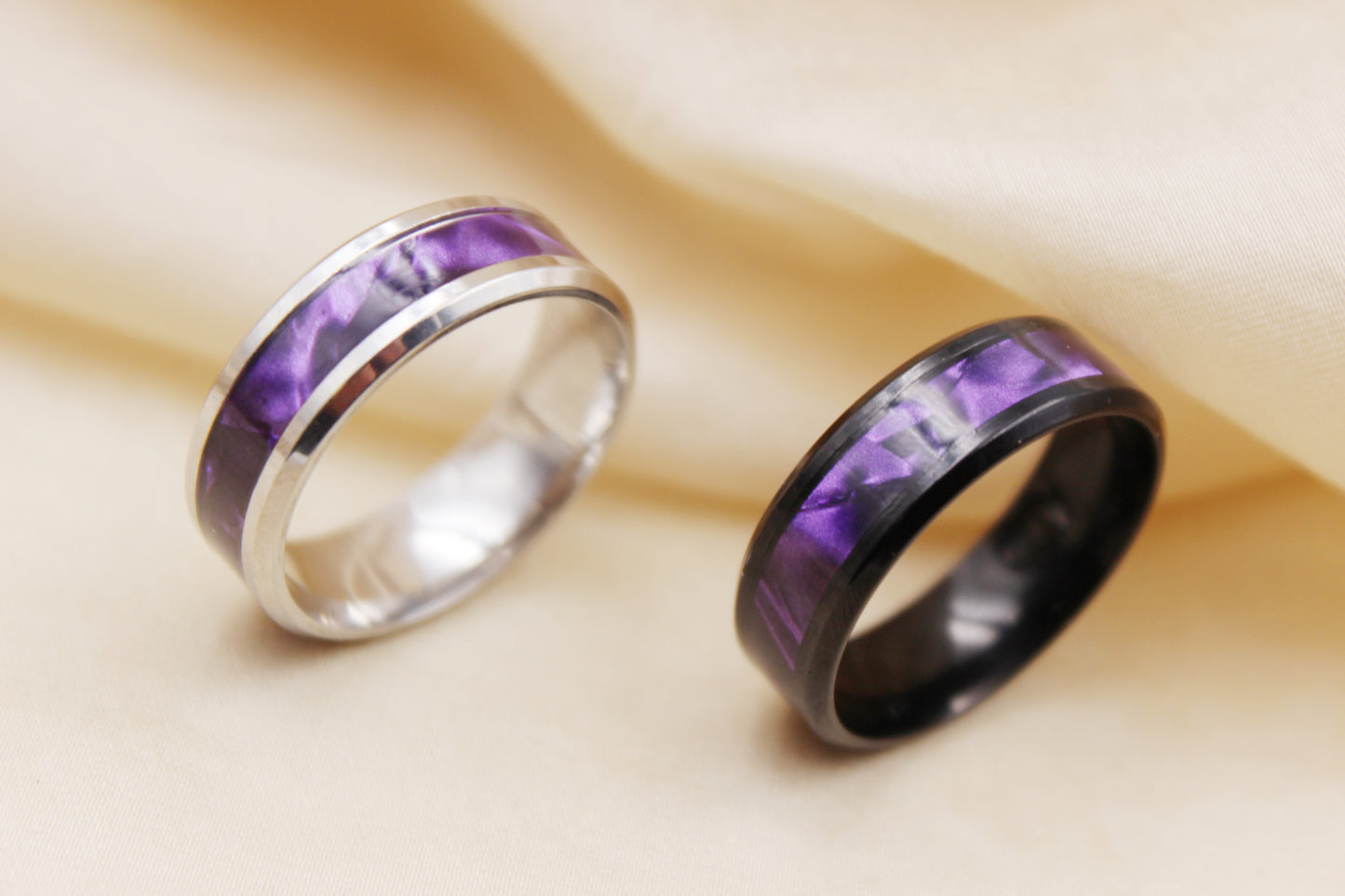 8mm Purple Stainless Steel Ring