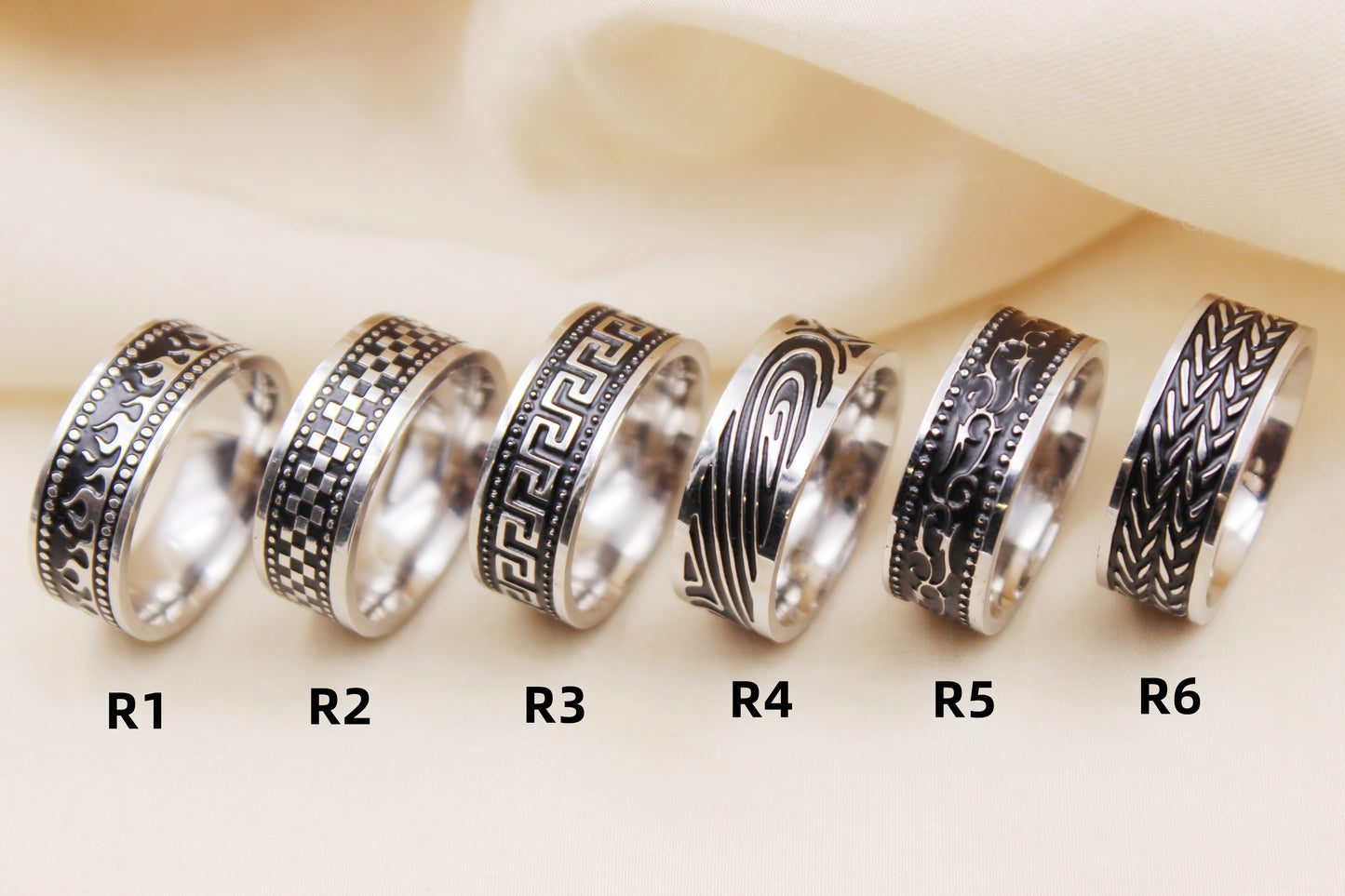 8mm Silver Stainless Steel Ring