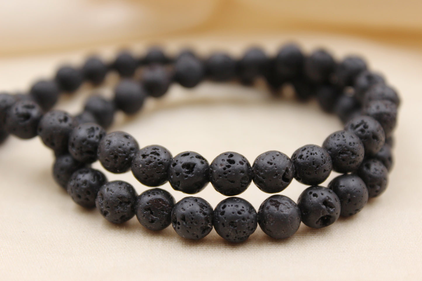 Black Lava Beaded Bracelet