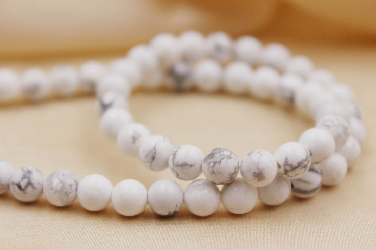 White Howlite Beaded Bracelet