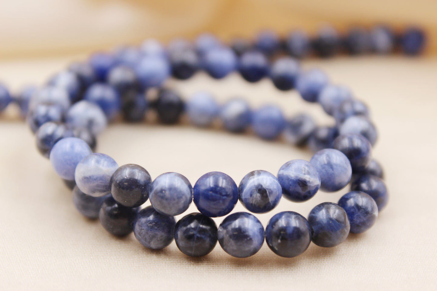 Personalized 6mm Blue Sodalite Beaded Bracelet