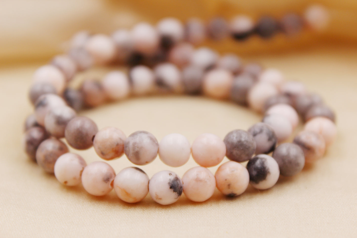 Pink Zebra Jasper Beaded Bracelet