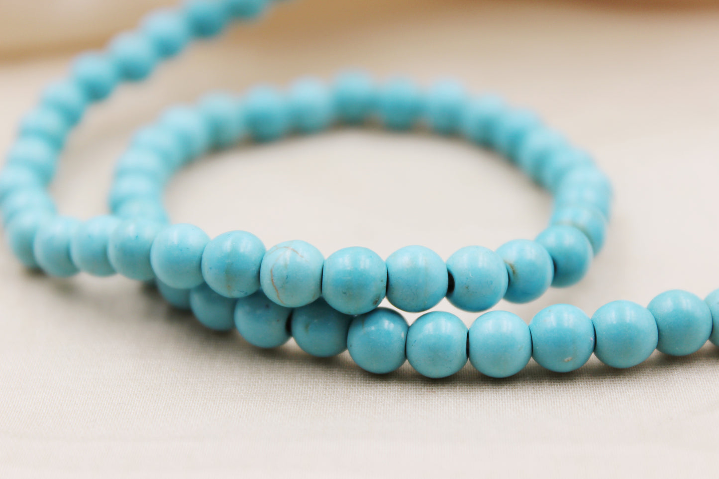 Personalized 6mm Blue Howlite Beaded Bracelet