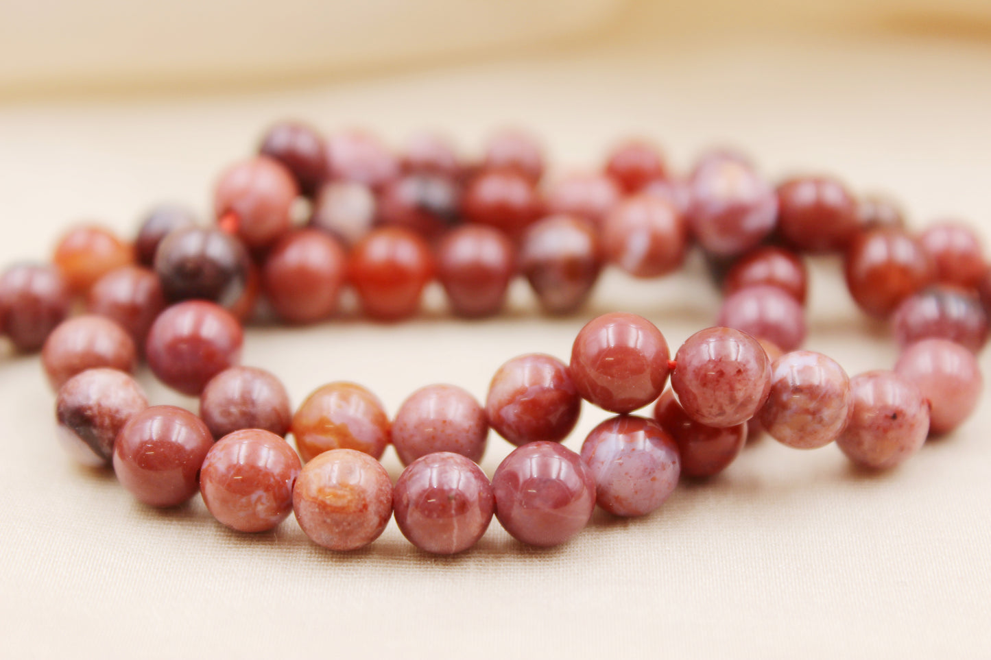 Personalized 6mm Brecciated Jasper Beaded Bracelet