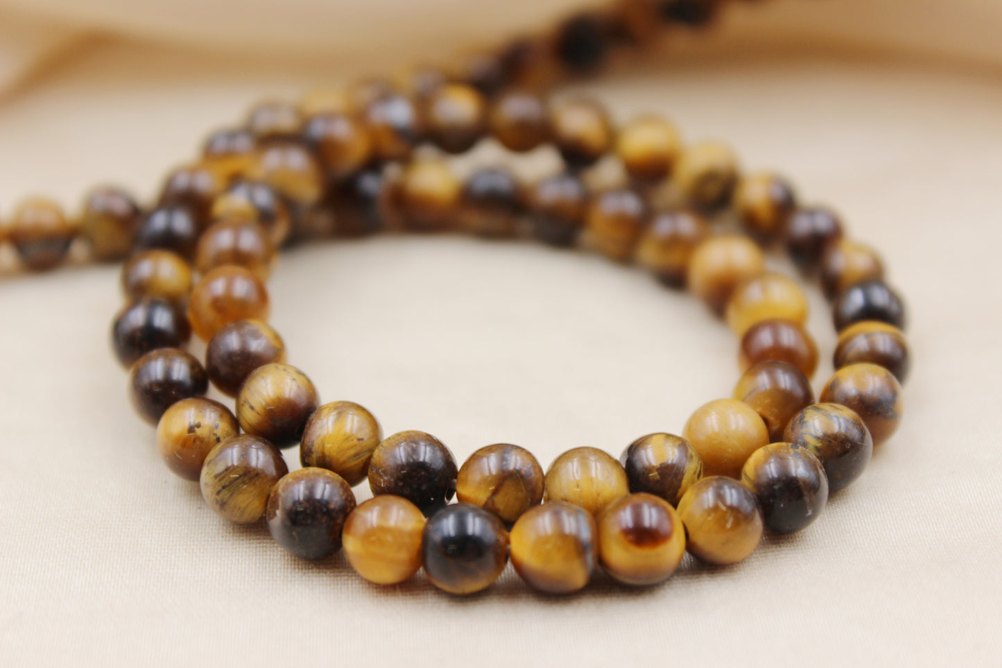 6mm Tiger Eye Beaded Bracelet