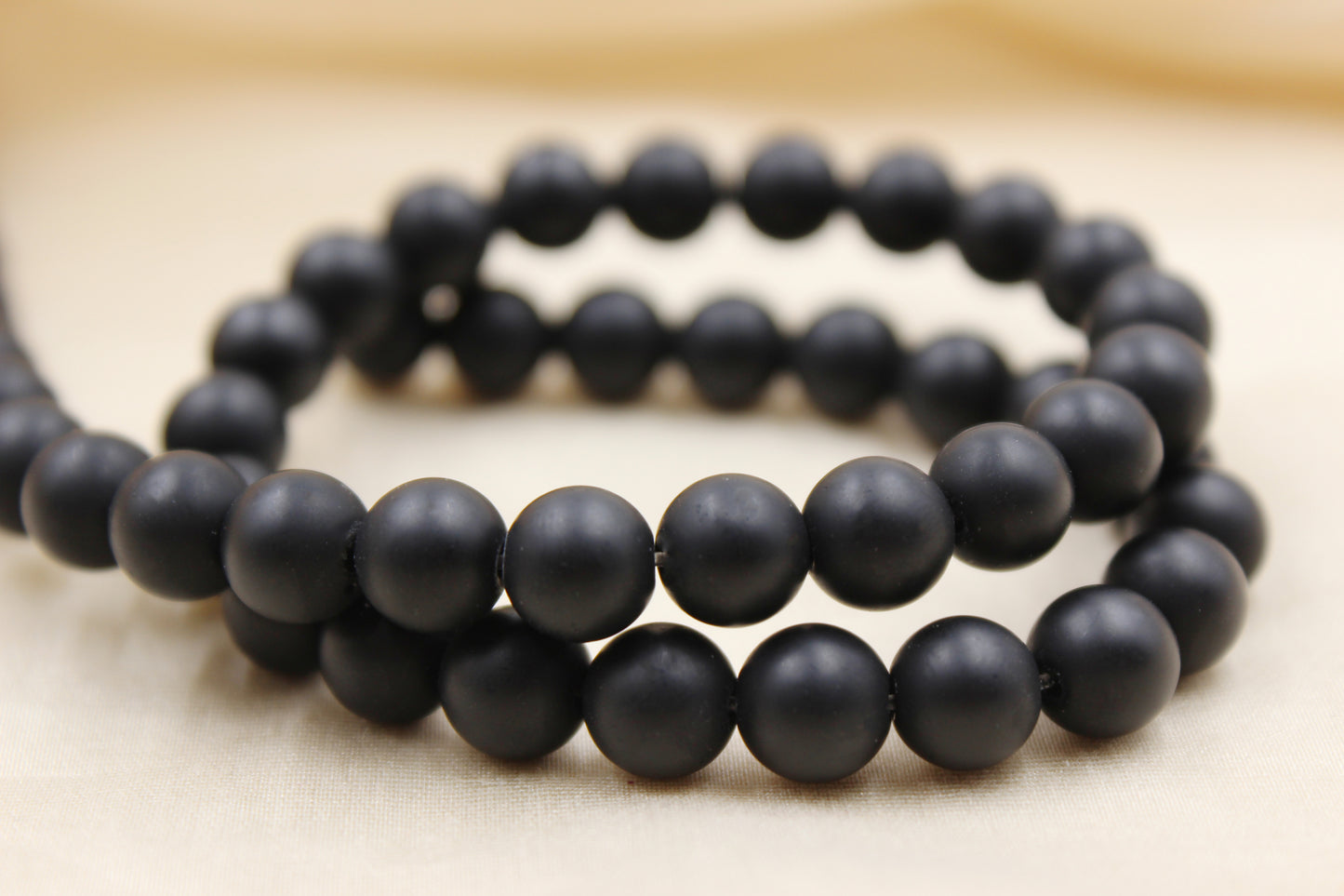 Matte Black Onyx 8mm Beaded Bracelet