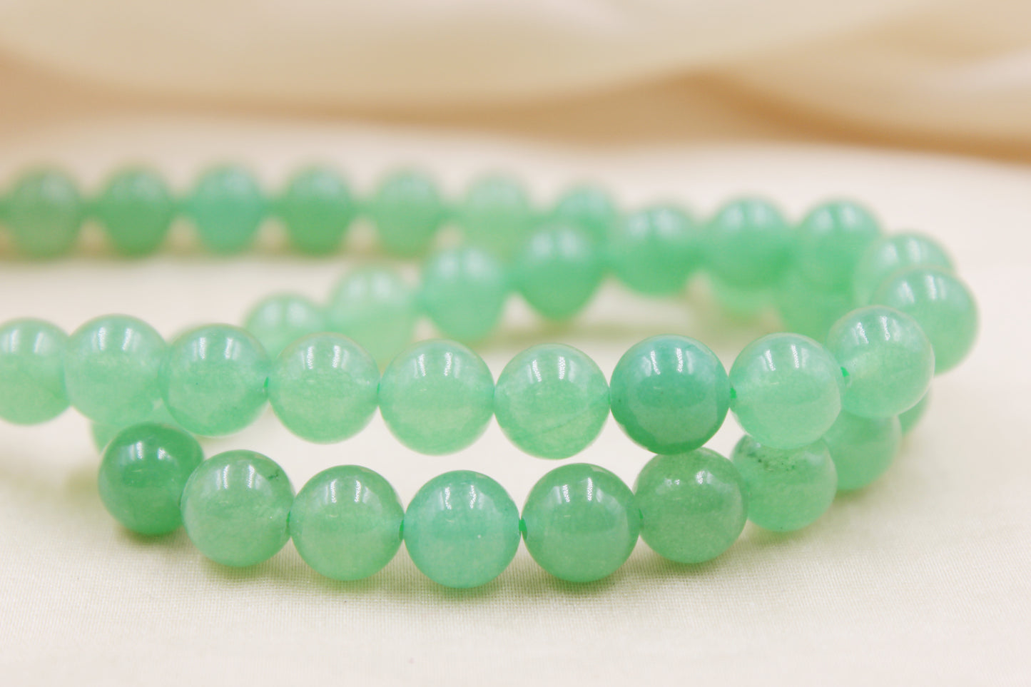 Green Jade 8mm Beaded Bracelet