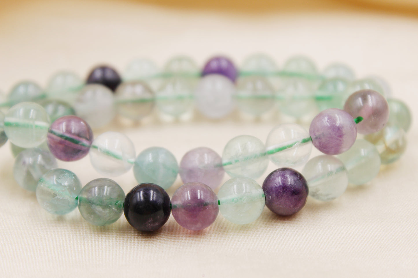 Fluorite 8mm Beaded Bracelet