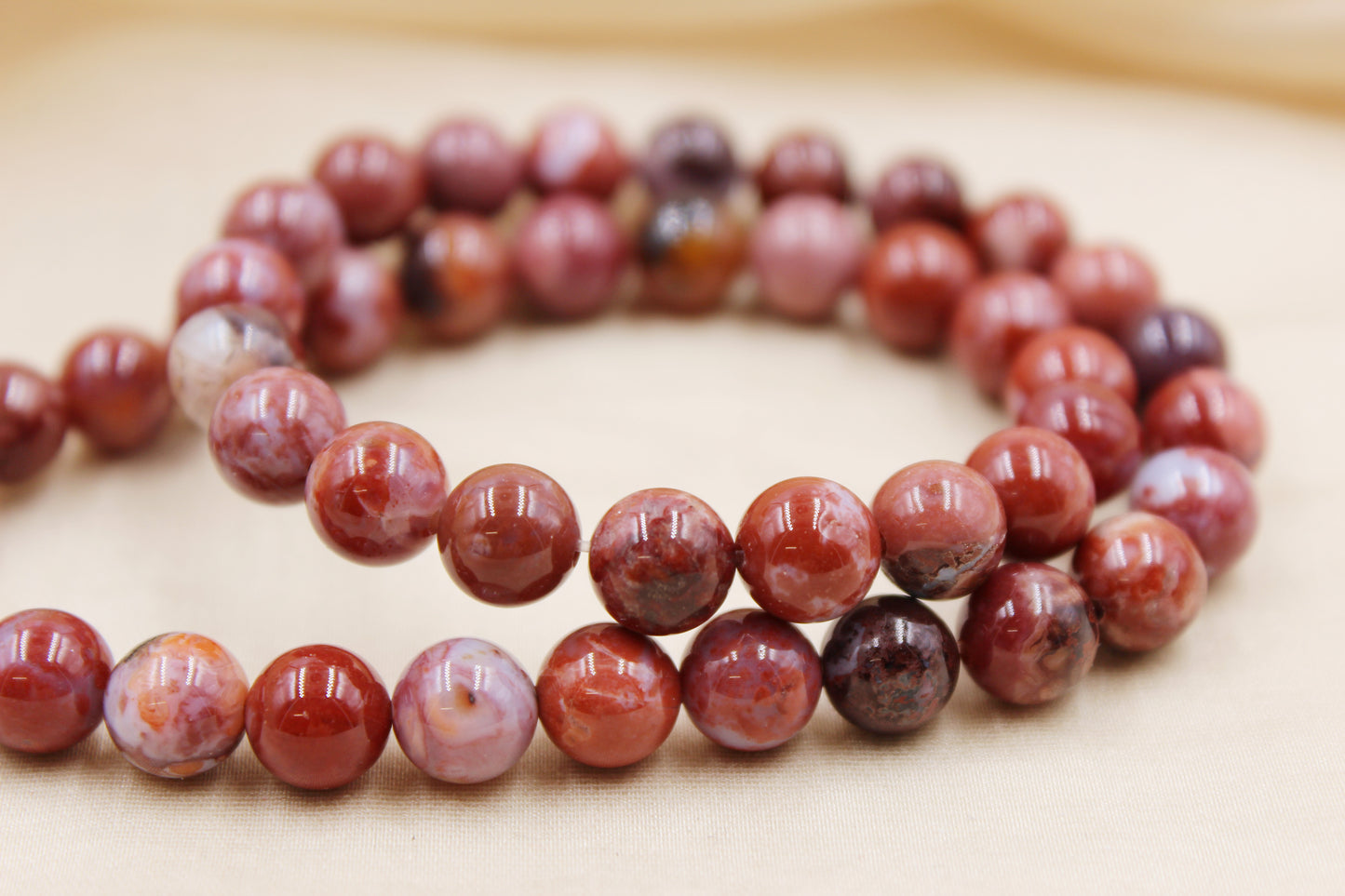 Brecciated Jasper 8mm Beaded Bracelet