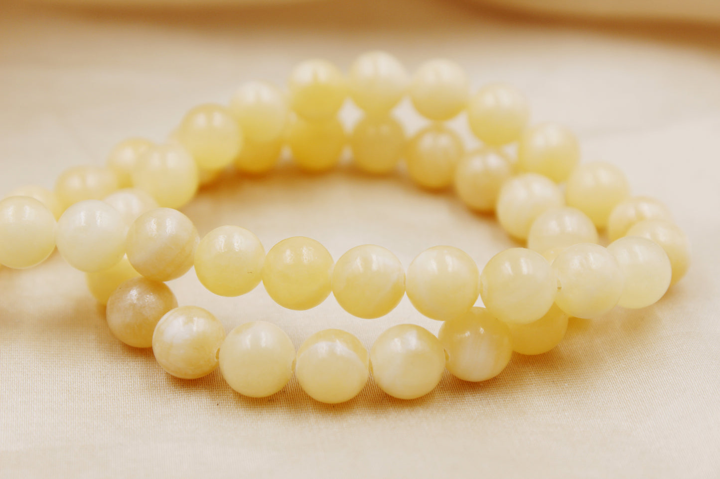 Yellow Jade 8mm Beaded Bracelet