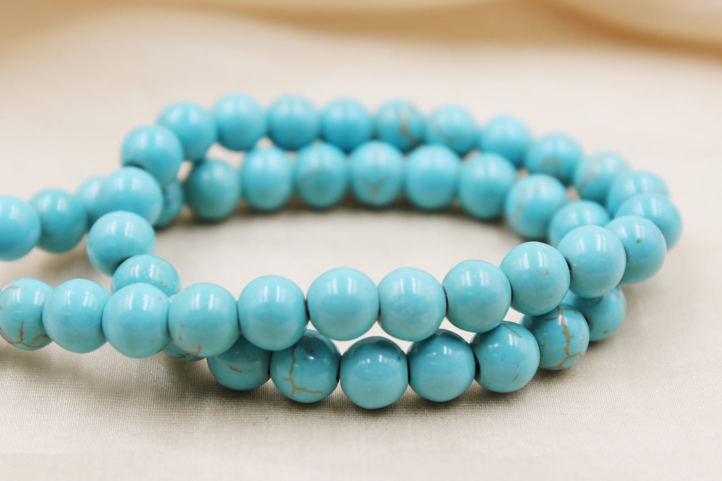 Blue Howlite 8mm Beaded Bracelet