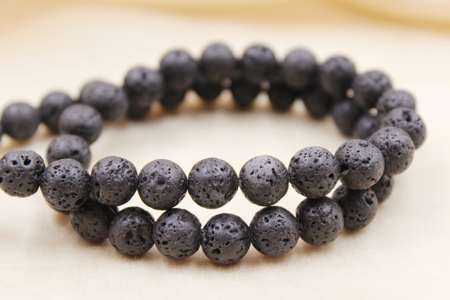 Black Lava Beaded Bracelet