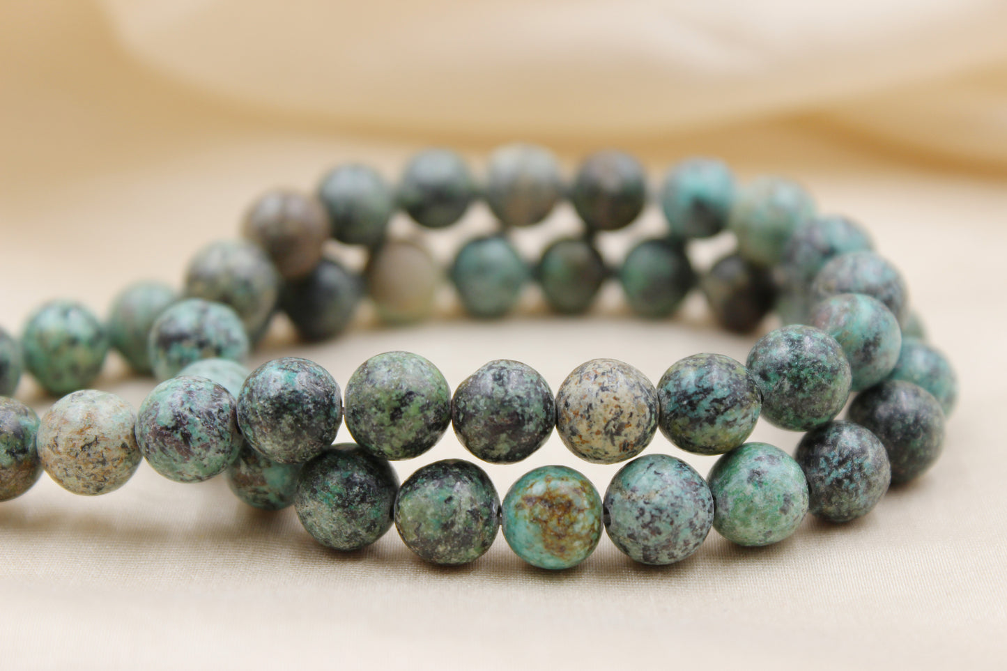 African Turquoise 8mm Beaded Bracelet