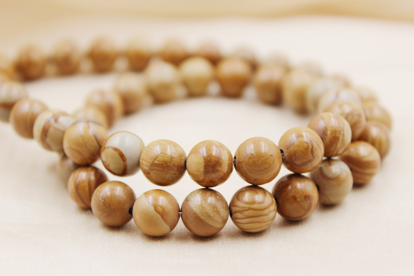 Wood Jasper 8mm Beaded Bracelet