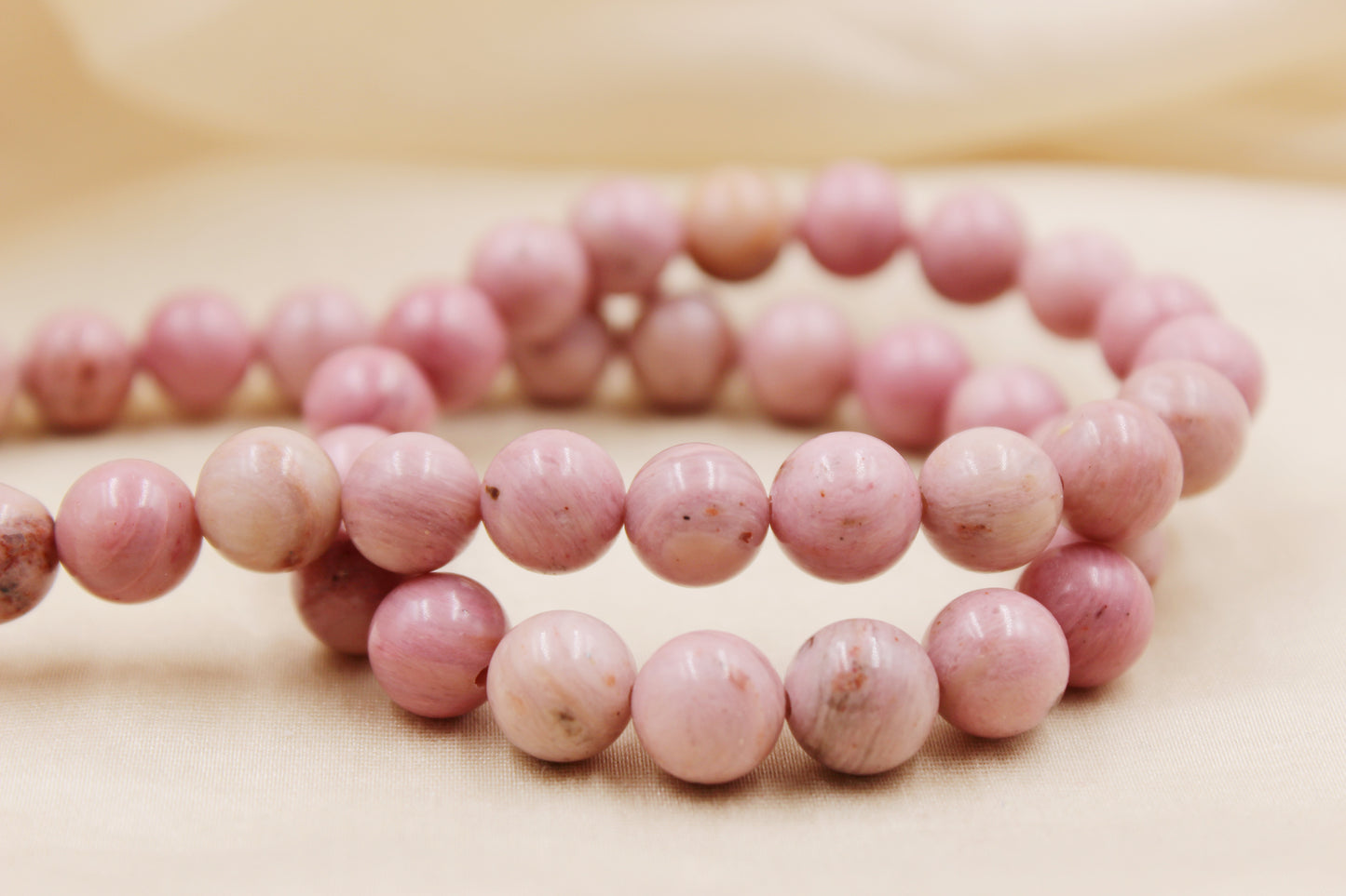 Rhodonite 8mm Beaded Bracelet