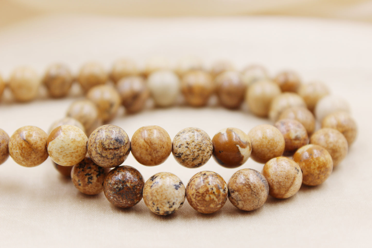 Picture Jasper 8mm Beaded Bracelet