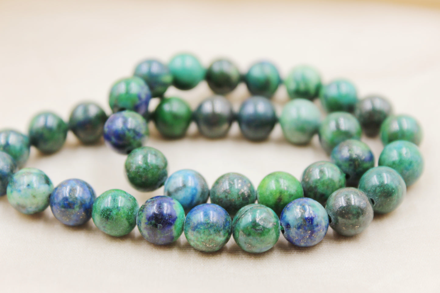 Azurite Malachite 8mm Beaded Bracelet