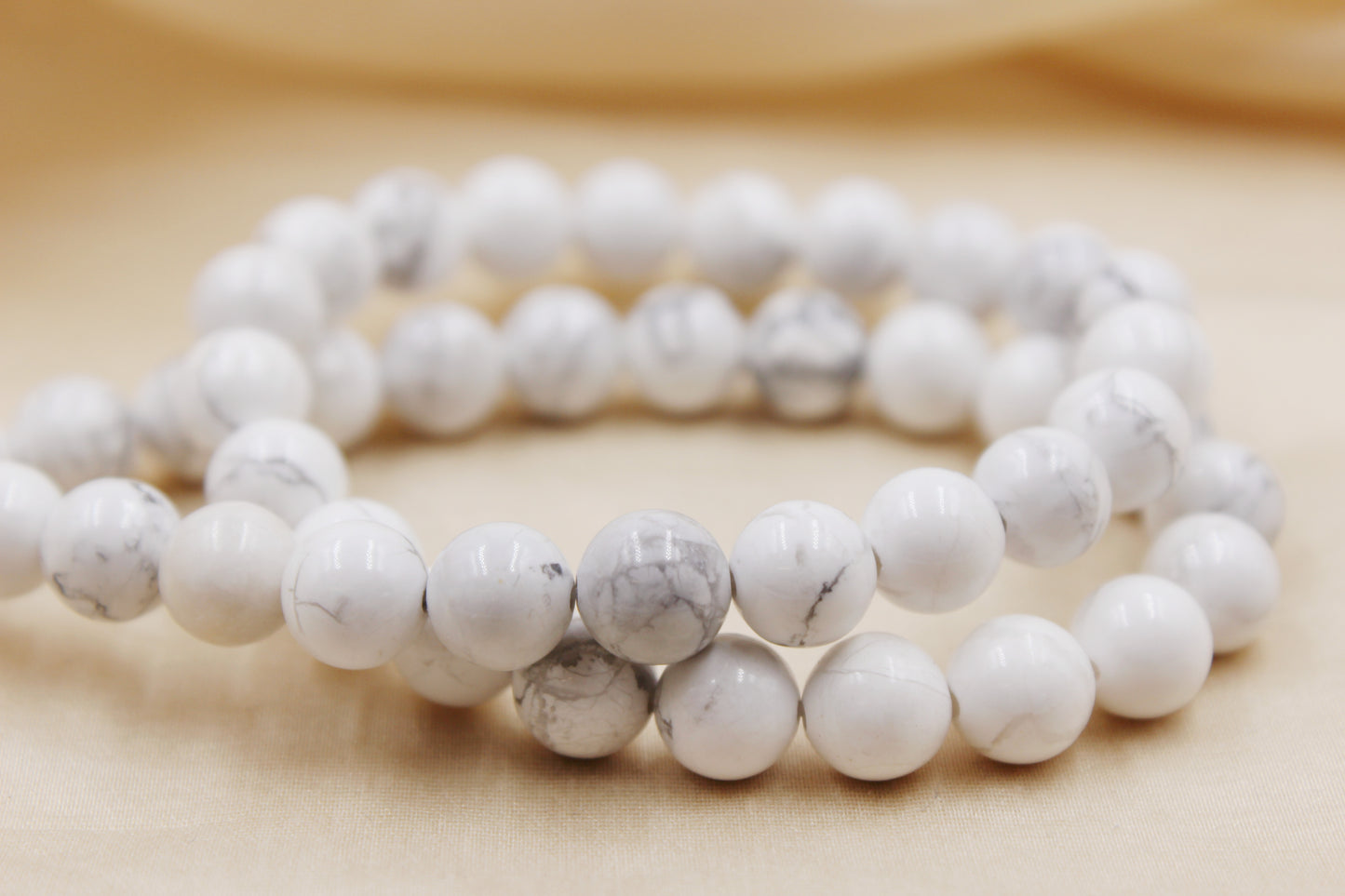 White Howlite Beaded Bracelet