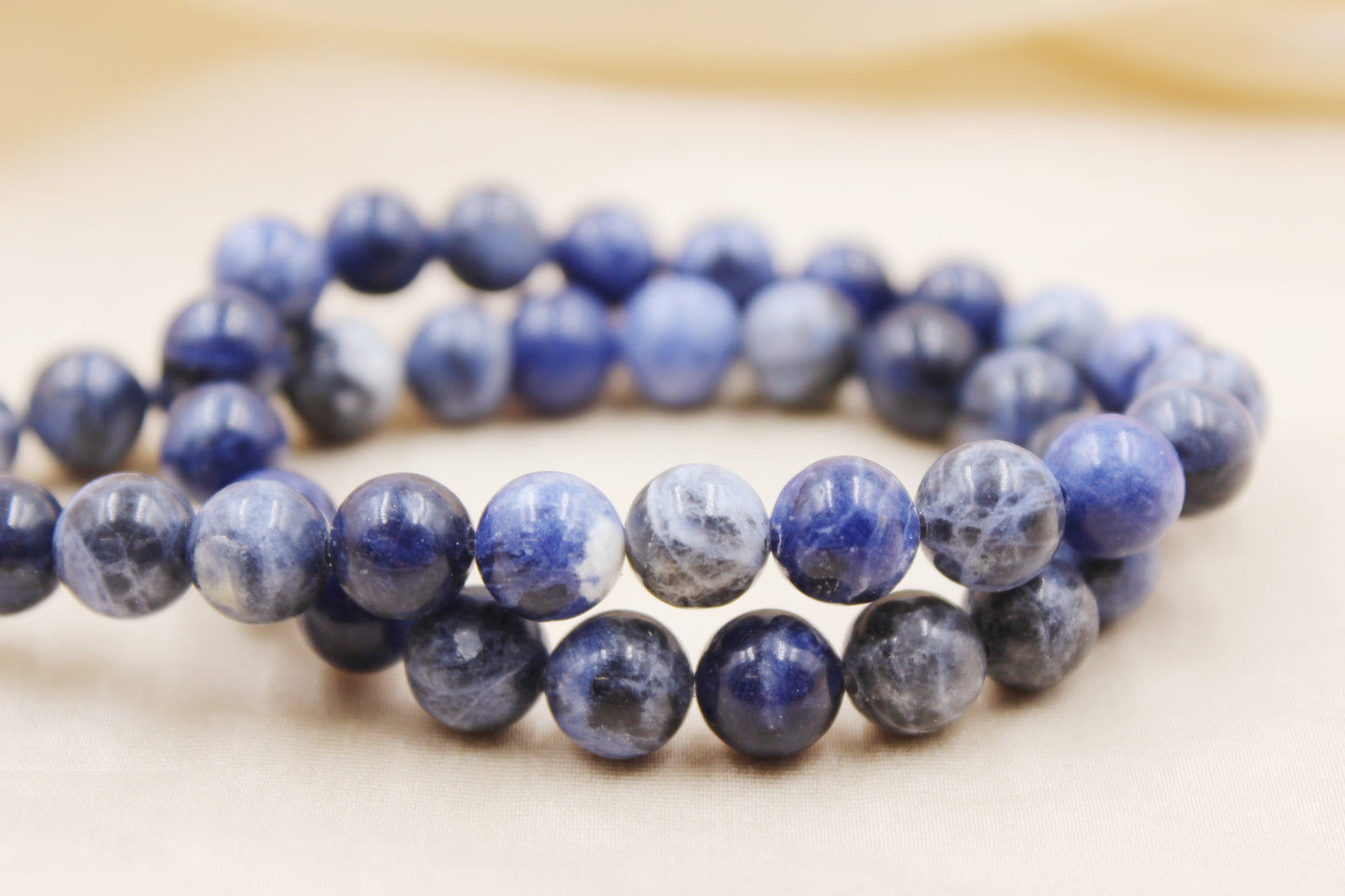 Blue Sodalite 8mm Beaded Bracelet